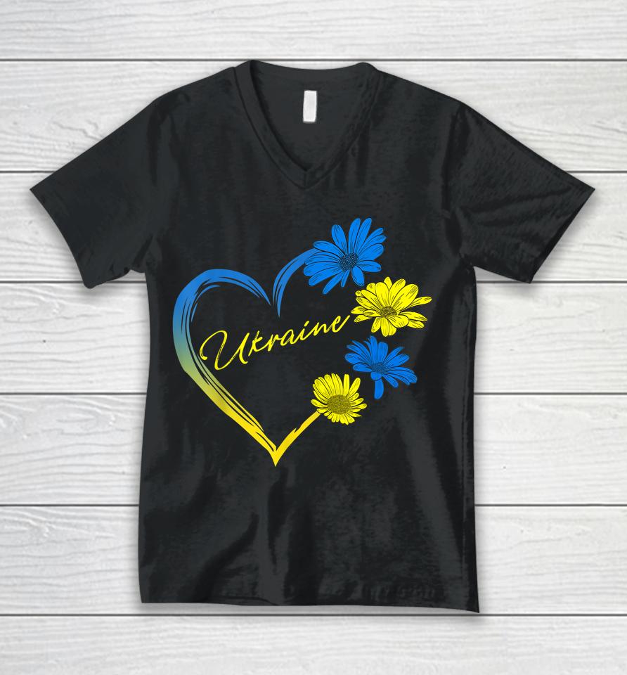Ukraine Flag Sunflower Vintage Ukraine Unisex V-Neck T-Shirt