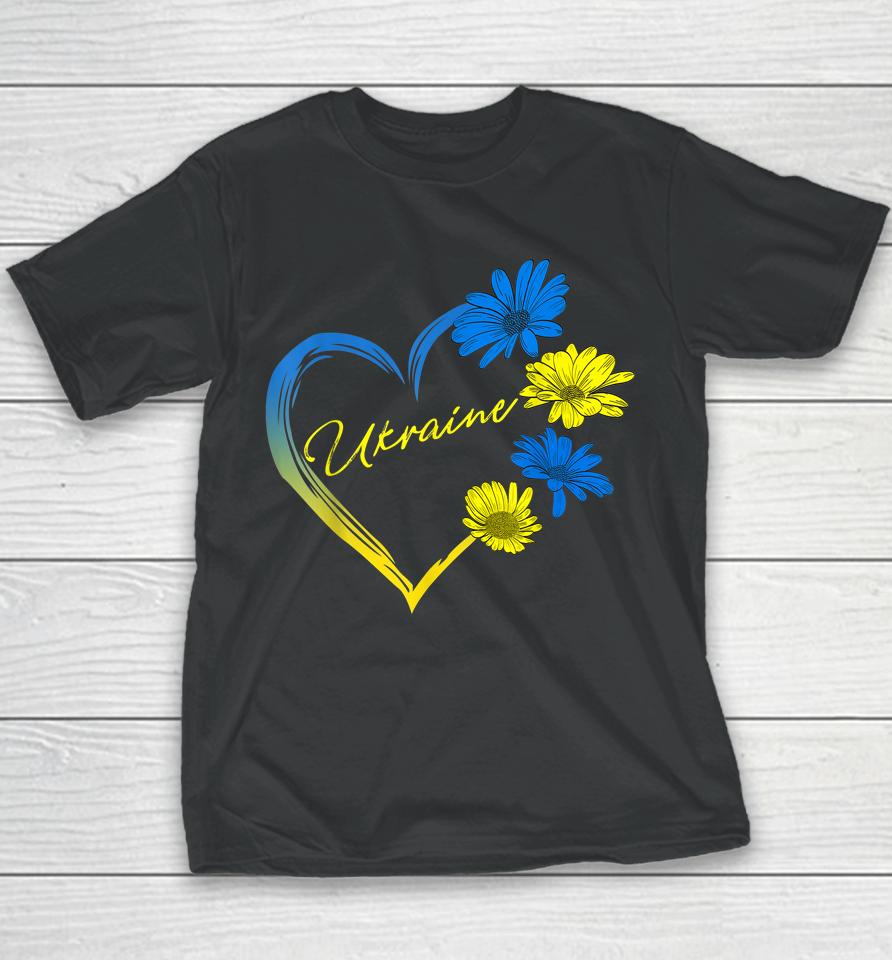 Ukraine Flag Sunflower Vintage Ukraine Youth T-Shirt