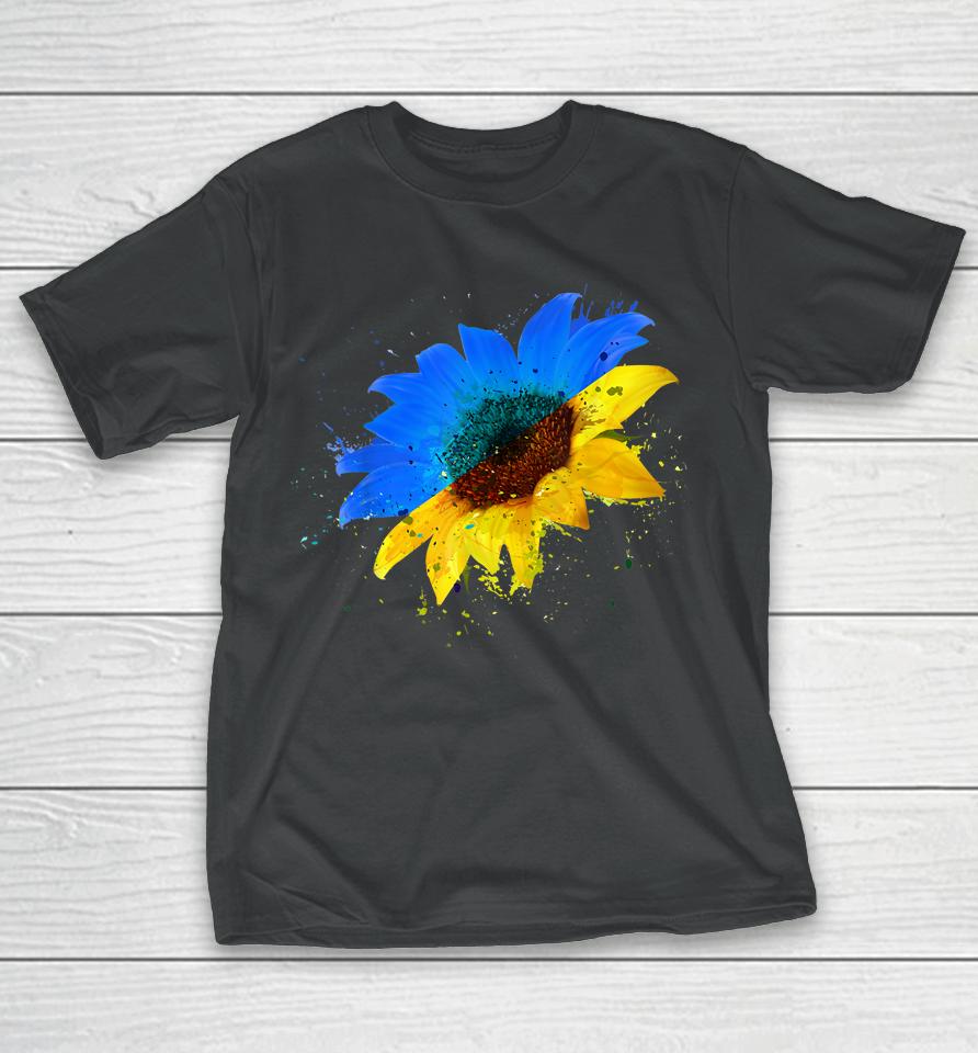 Ukraine Flag Sunflower Vintage Ukrainian Lovers Ukraine T-Shirt