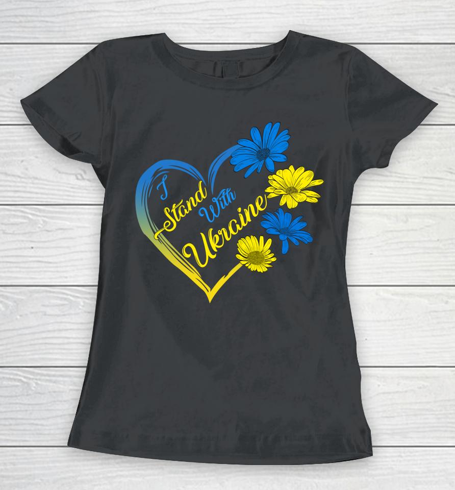 Ukraine Flag Sunflower Vintage Ukrainian Lovers Ukraine Women T-Shirt