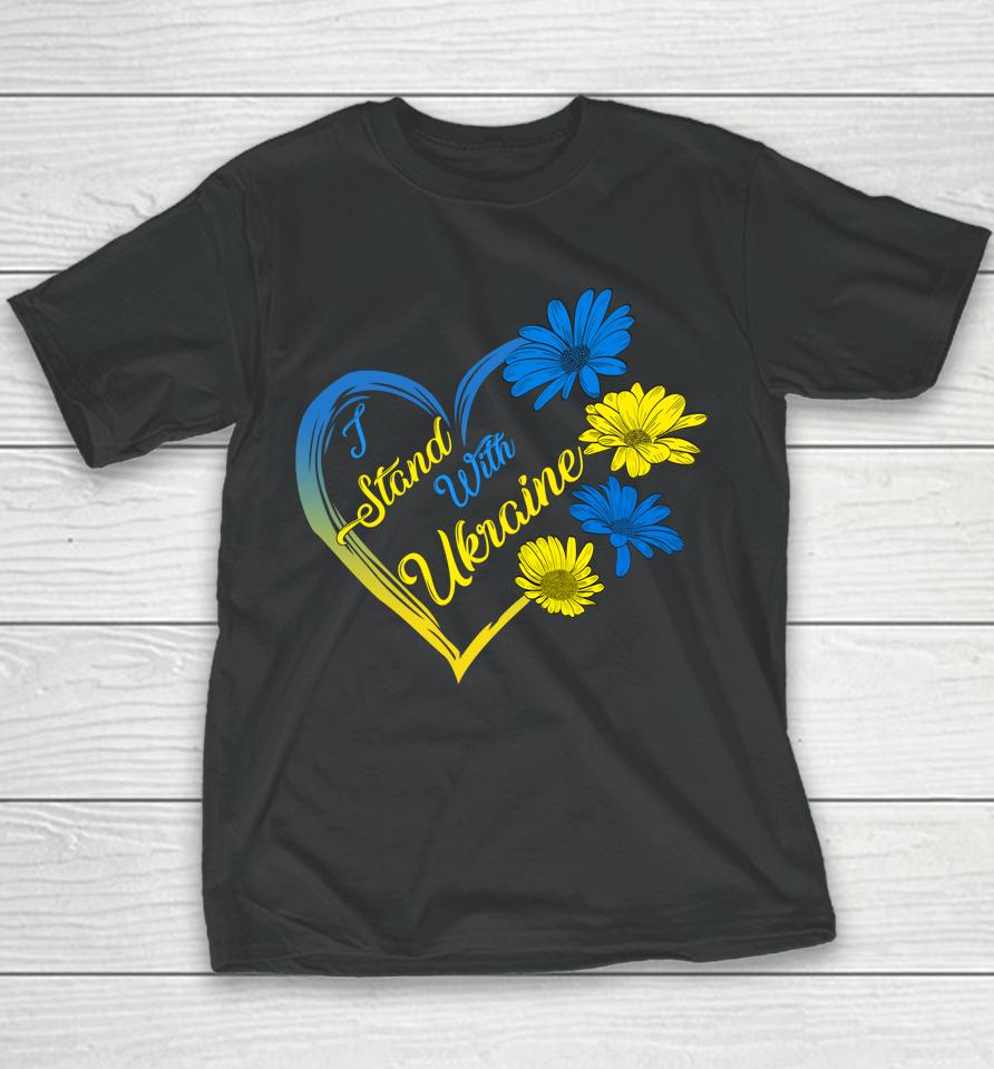 Ukraine Flag Sunflower Vintage Ukrainian Lovers Ukraine Youth T-Shirt