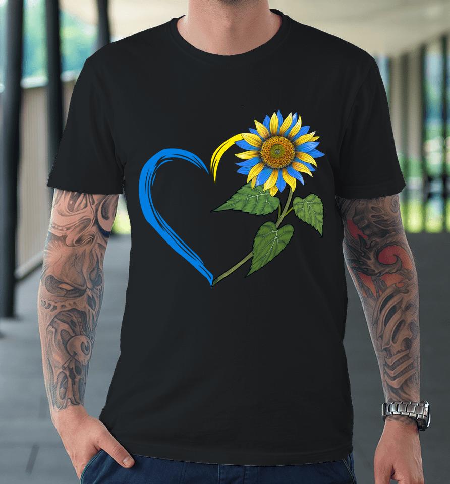 Ukraine Flag Sunflower Vintage Ukrainian Lovers Ukraine Premium T-Shirt