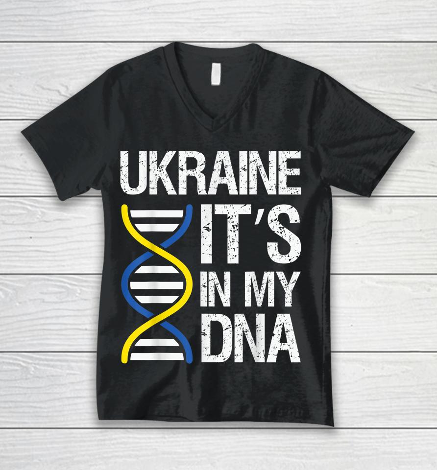 Ukraine In My Dna Fight Like Ukrainian I Stand With Ukraine Unisex V-Neck T-Shirt