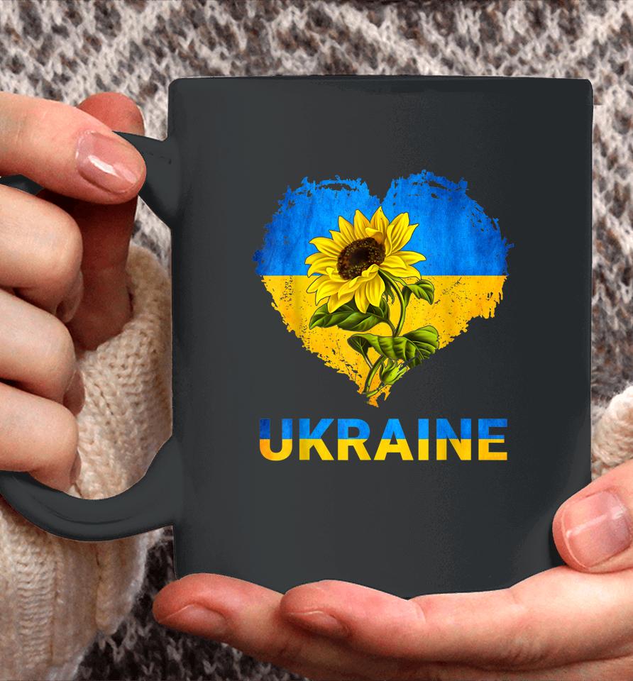 Ukraine Shirt Heart Sunflower Flag I Stand With Ukraine Coffee Mug