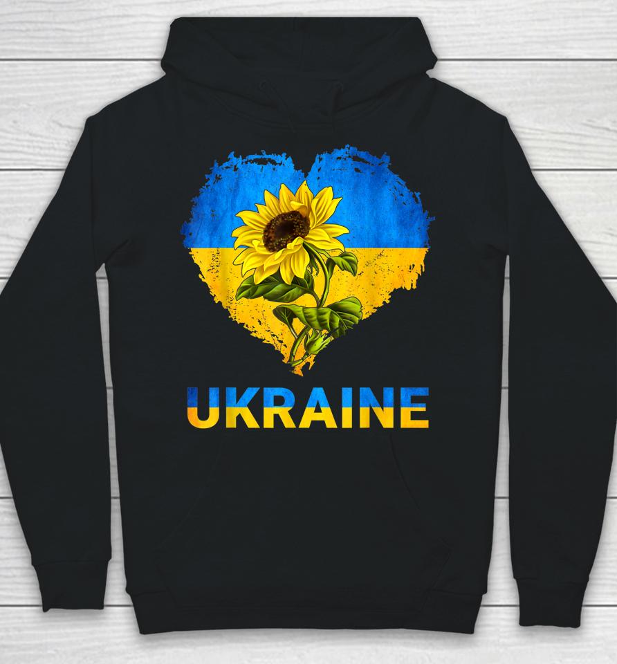 Ukraine Shirt Heart Sunflower Flag I Stand With Ukraine Hoodie
