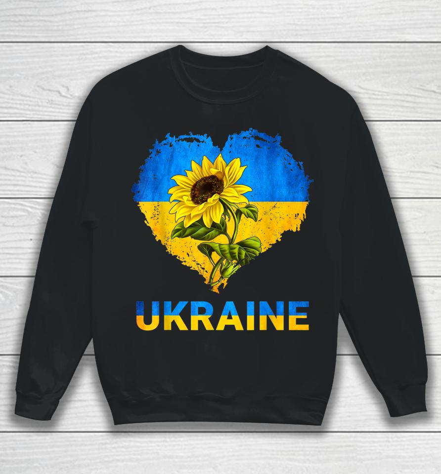 Ukraine Shirt Heart Sunflower Flag I Stand With Ukraine Sweatshirt