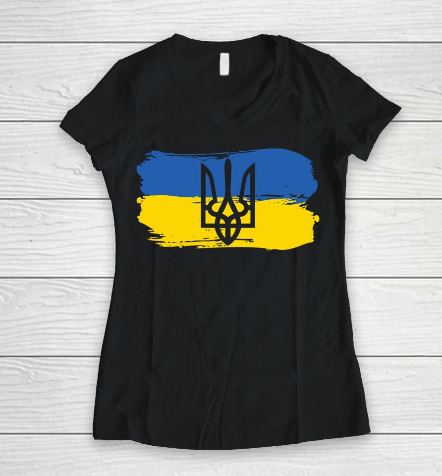 Ukraine Women V-Neck T-Shirt