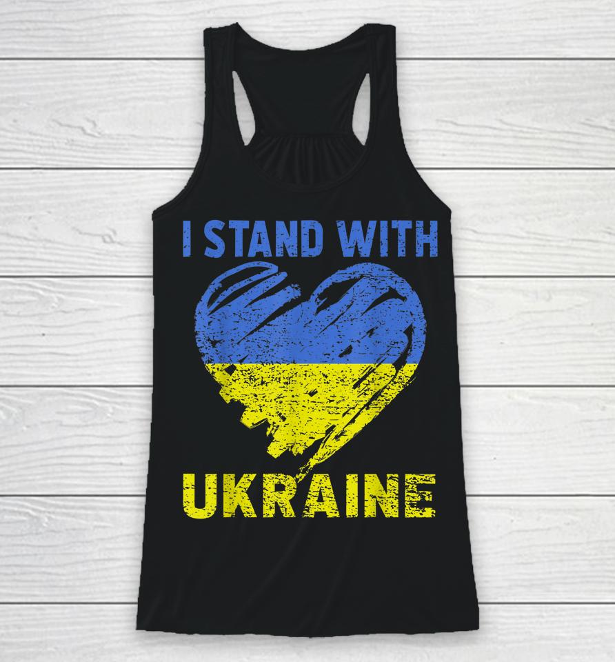 Ukrainian Lover I Stand With Ukraine Heart Racerback Tank