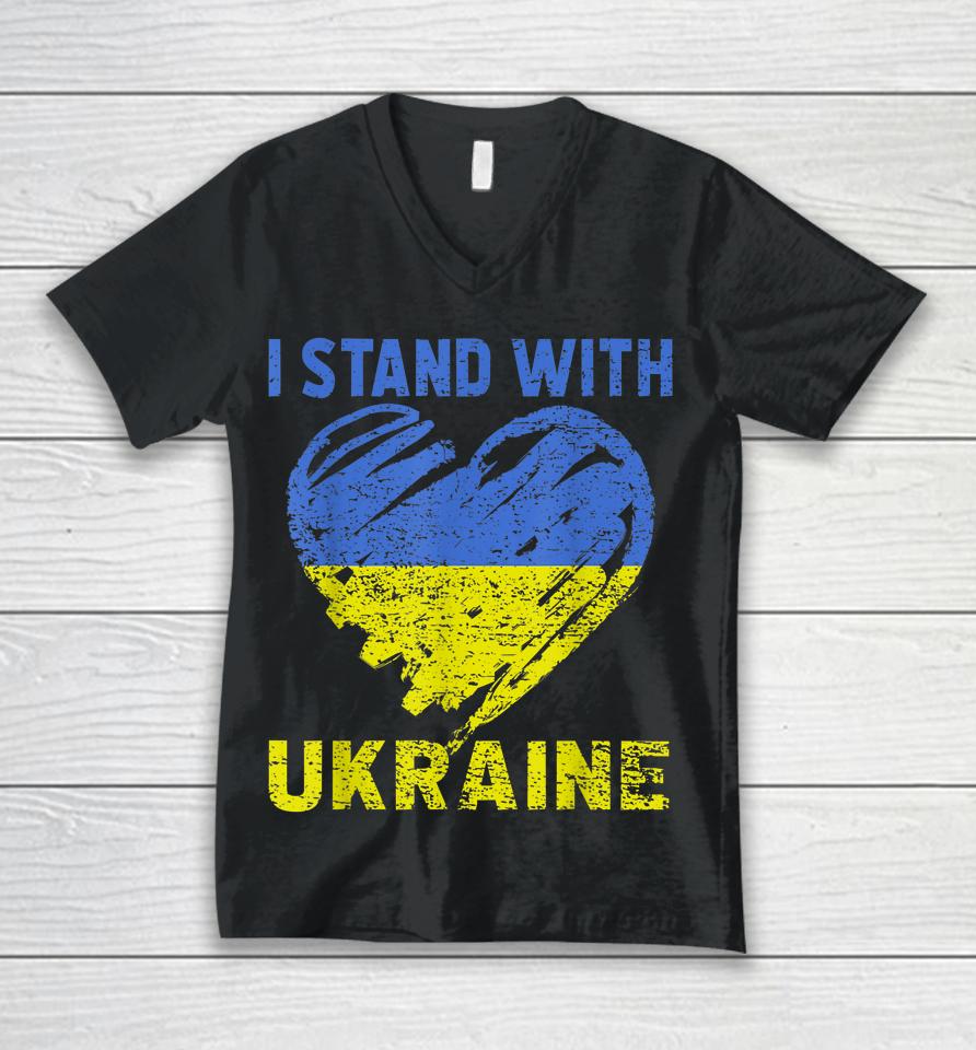 Ukrainian Lover I Stand With Ukraine Heart Unisex V-Neck T-Shirt