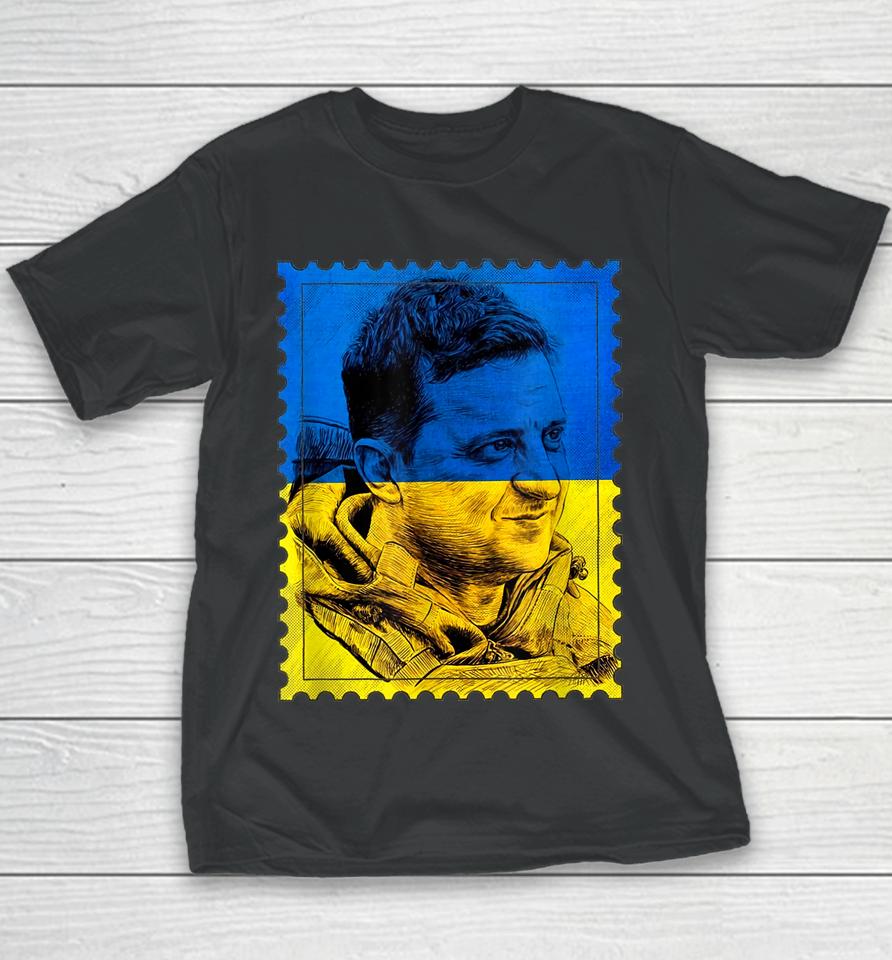 Ukrainian Postage Stamp Stand With Ukraine Support Youth T-Shirt