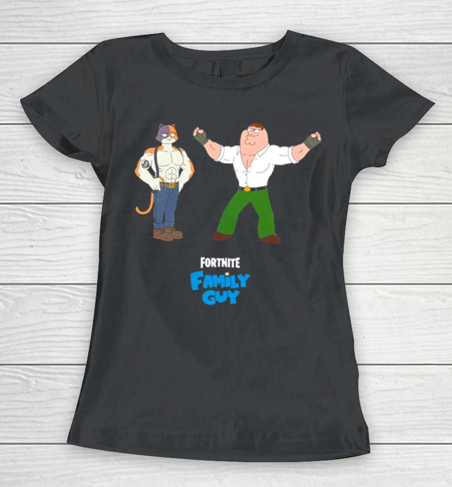 Ultimate Cat Skin Meowscles And Peter Griffin Fortnite Game New Characters Funny Women T-Shirt