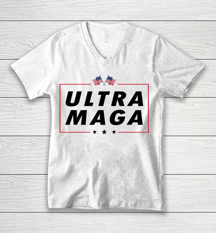 Ultra Maga 2024 Usa Flag Unisex V-Neck T-Shirt