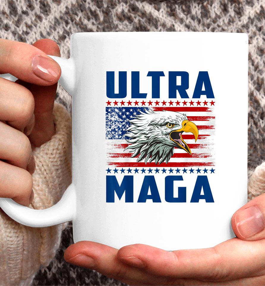 Ultra Maga Cool Made In Usa Black American Flag Eagle Coffee Mug