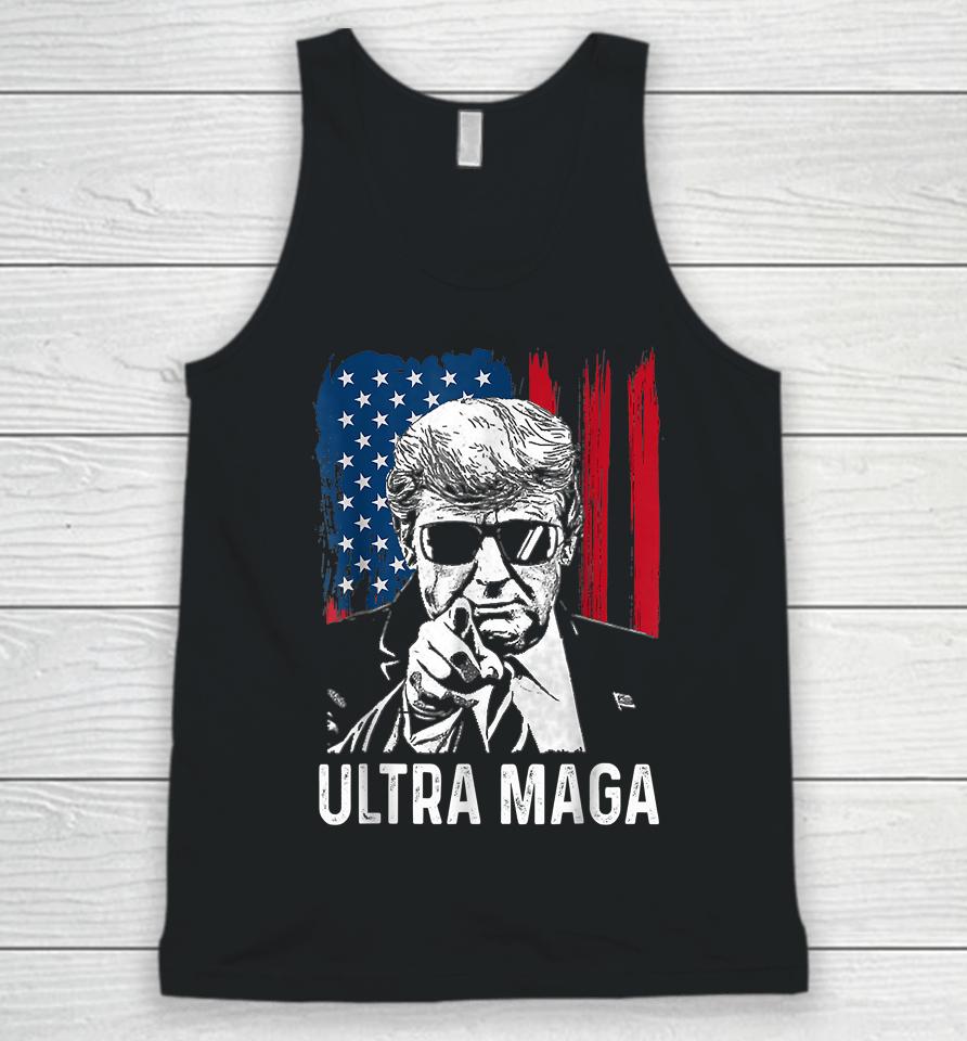 Ultra Maga Funny Anti Biden American Flag Pro Trump Unisex Tank Top