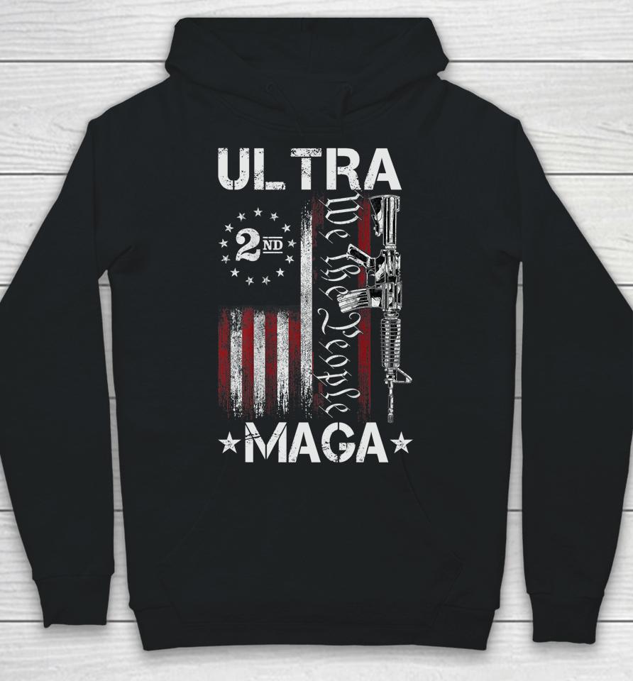 Ultra Maga Gun Ar-15 American Flag Hoodie