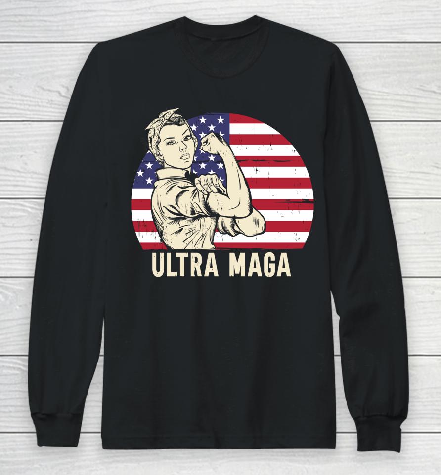 Ultra Maga Messy Bun Long Sleeve T-Shirt
