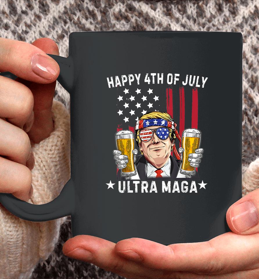 Ultra Maga Proud Pro Trump Happy 4Th Of July American Flag Coffee Mug