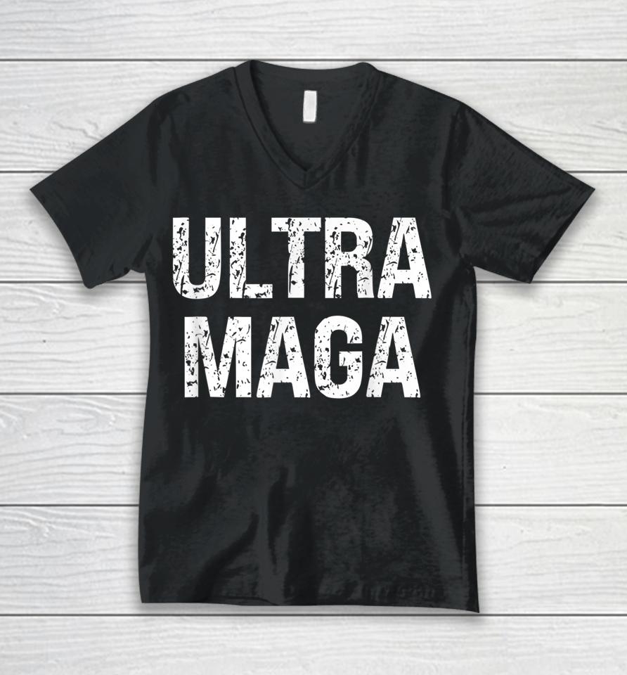Ultra Maga Vintage Patriotic Agenda 2024 Tee Unisex V-Neck T-Shirt