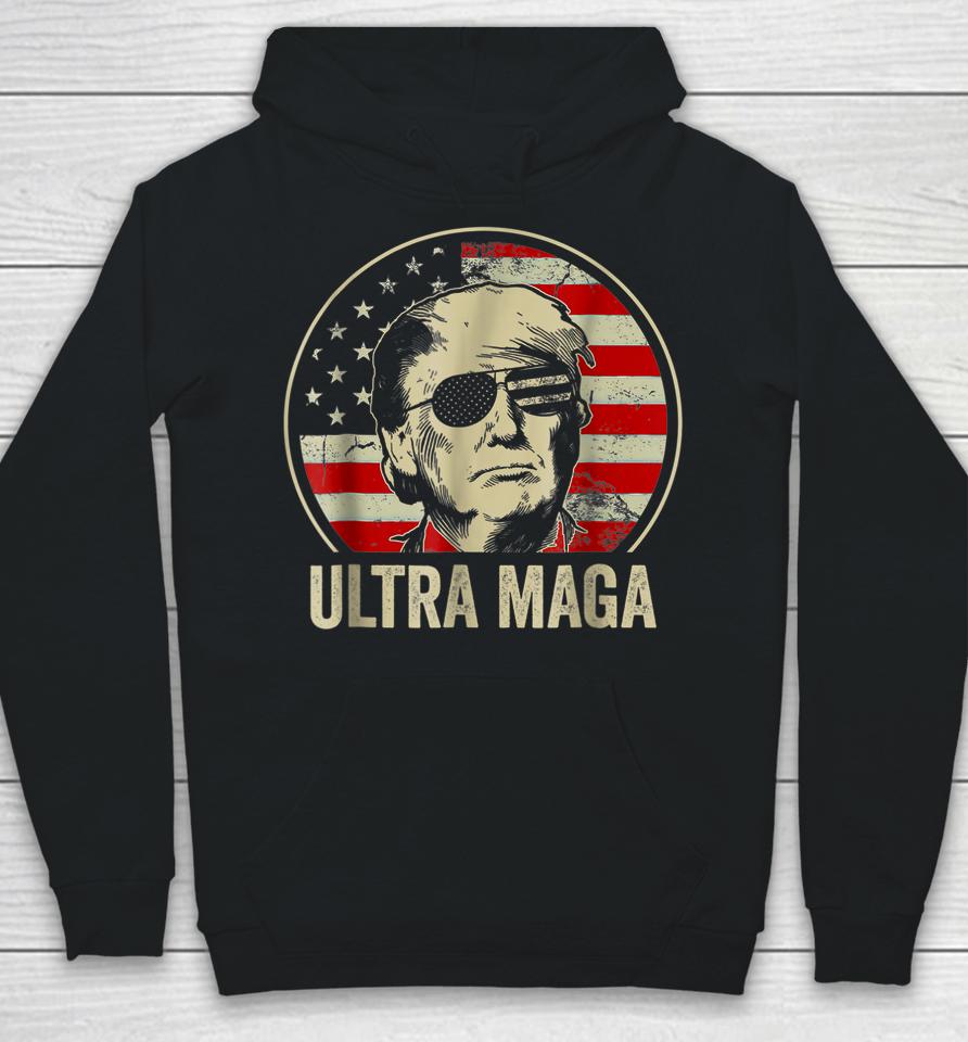 Ultra Mega Donald Trump Vintage American Flag Hoodie