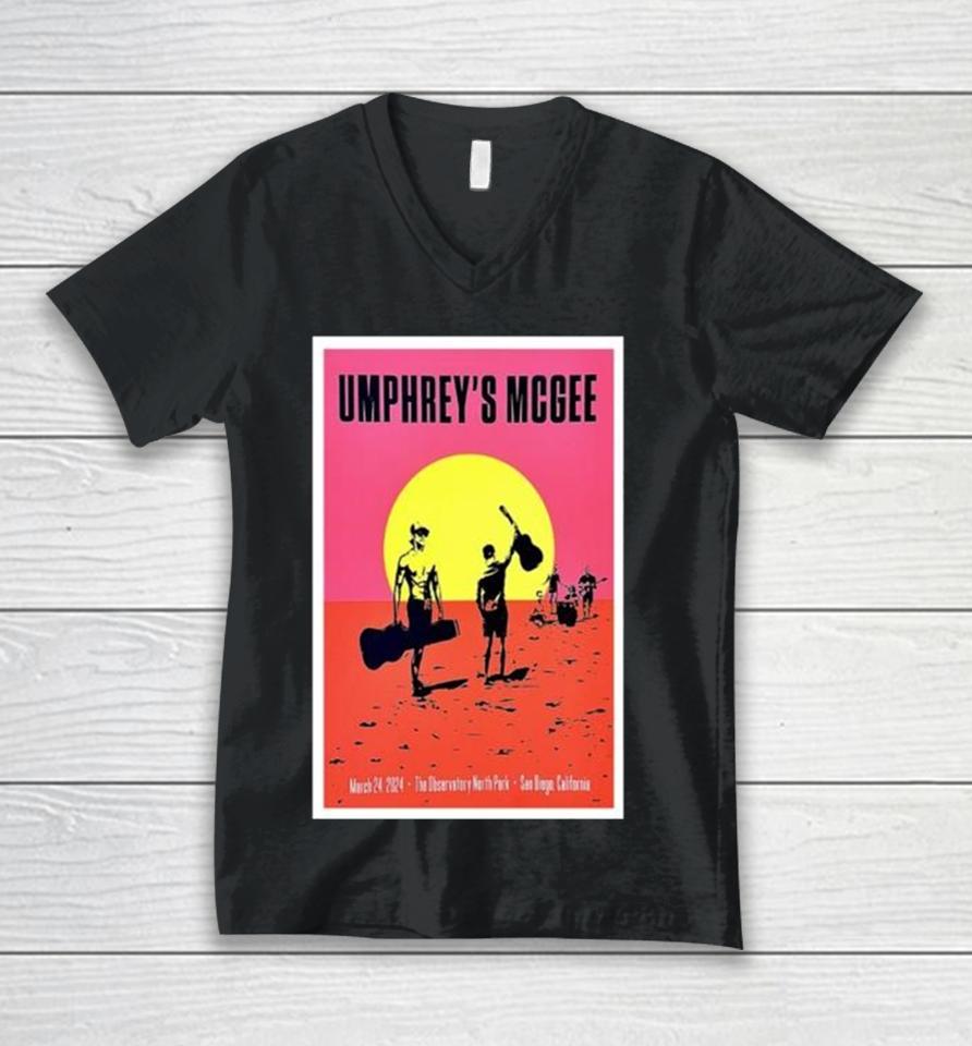 Umphrey’s Mcgee March 24 2024 The Observatory North Park San Diego Unisex V-Neck T-Shirt