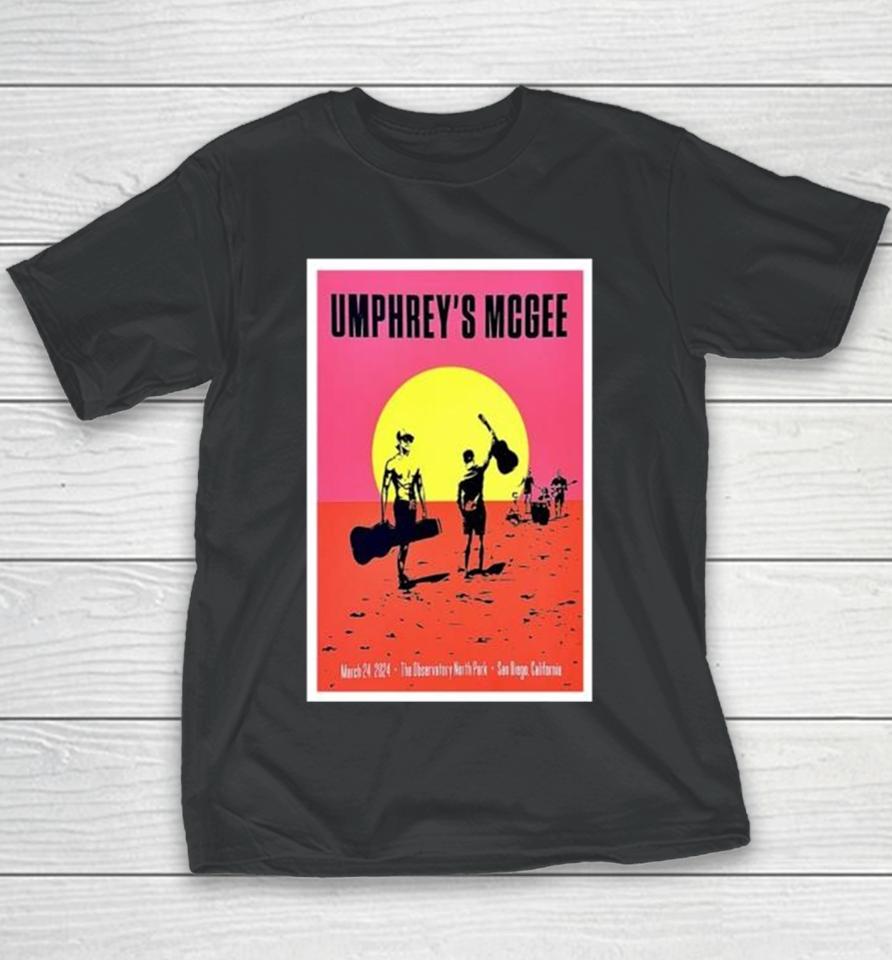 Umphrey’s Mcgee March 24 2024 The Observatory North Park San Diego Youth T-Shirt