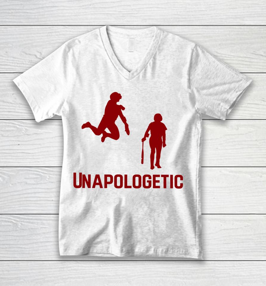 Unapologetic Ou Softball Unisex V-Neck T-Shirt