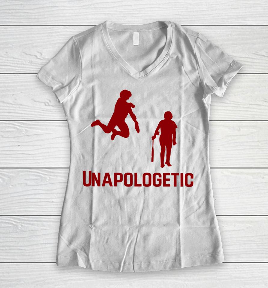 Unapologetic Ou Softball Women V-Neck T-Shirt