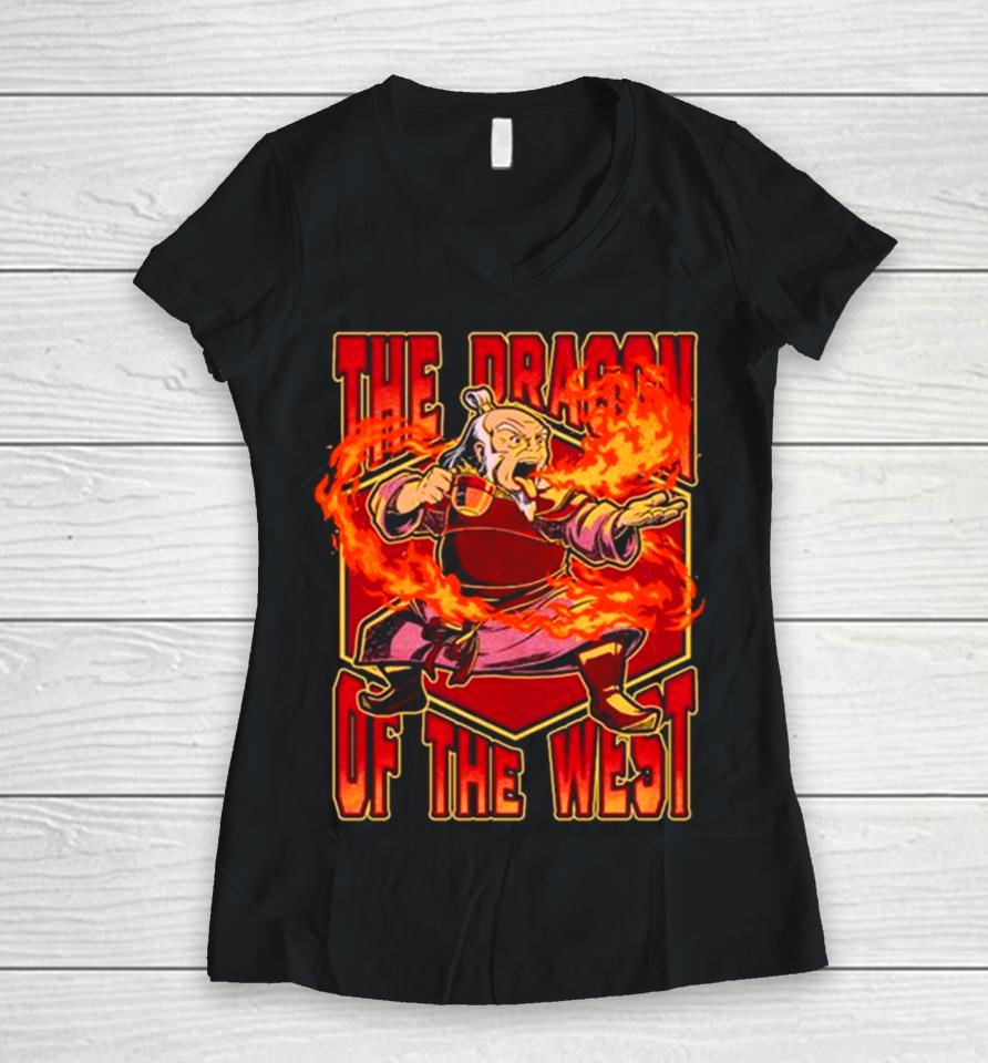 Uncle Iroh Avatar Drinking The Dragon Of The West Women V-Neck T-Shirt