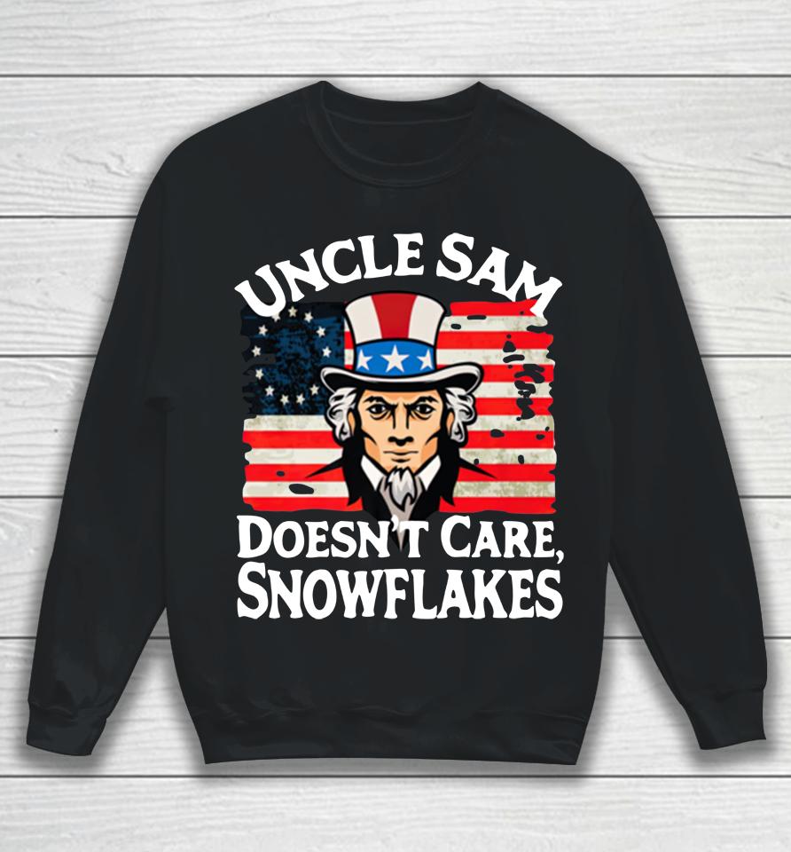 Uncle Sam Doesn't Care Snowflakes Sweatshirt