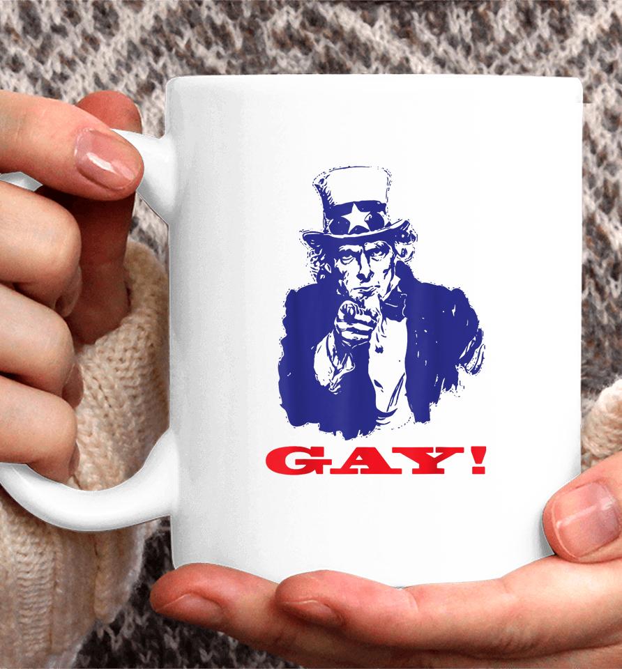 Uncle Sam Griddy Say Gay Lgbt Gay Ally Pride Month Coffee Mug