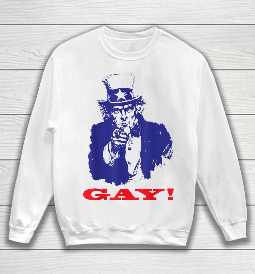 Uncle Sam Griddy Say Gay Lgbt Gay Ally Pride Month Sweatshirt