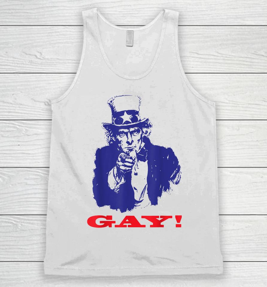 Uncle Sam Griddy Say Gay Lgbt Gay Ally Pride Month Unisex Tank Top