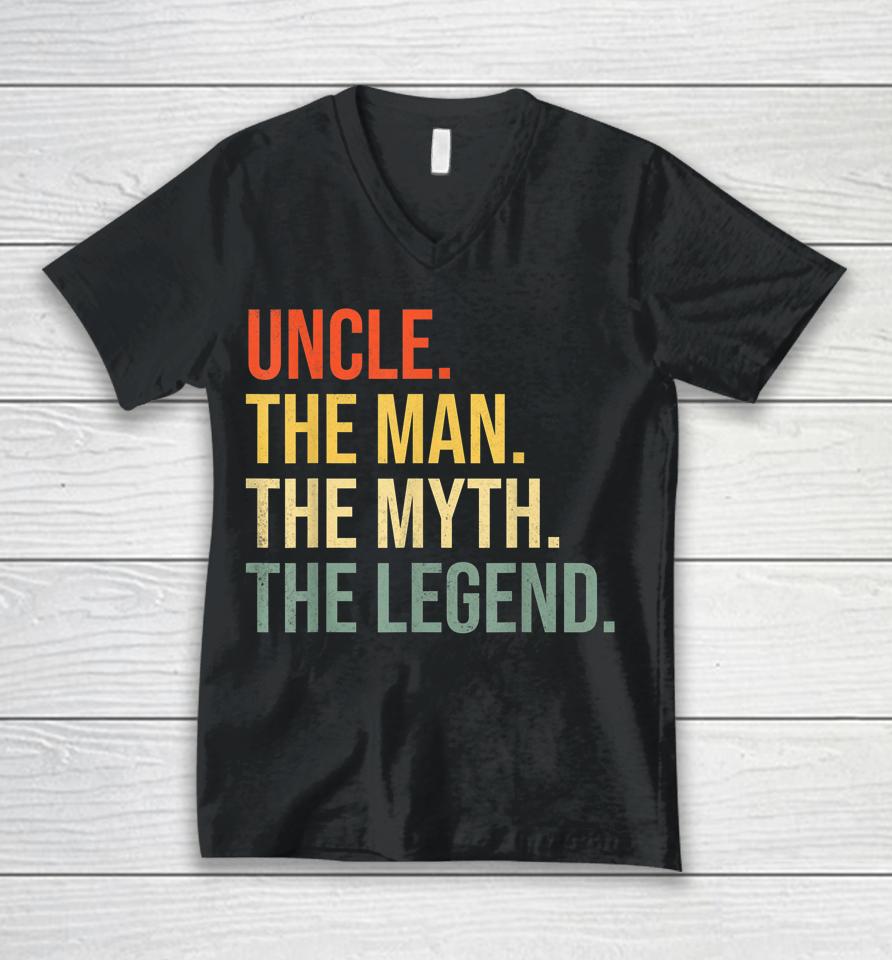 Uncle The Man The Myth The Legend Unisex V-Neck T-Shirt