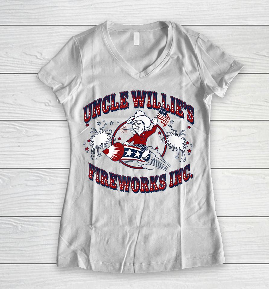 Uncle Willies Firework Inc Women V-Neck T-Shirt