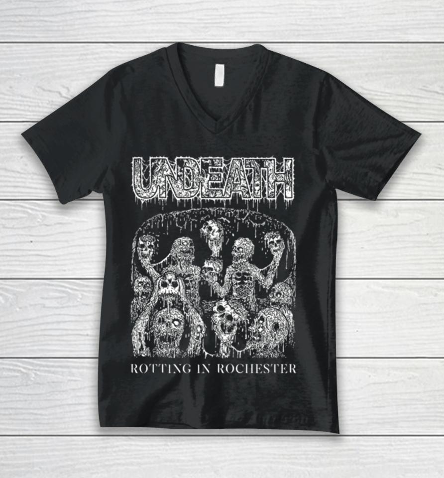 Undeath Rotting In Rochester Unisex V-Neck T-Shirt