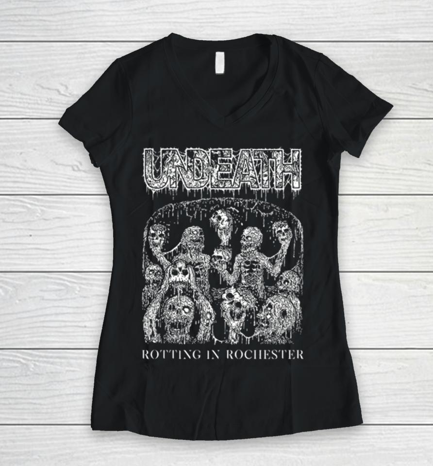 Undeath Rotting In Rochester Women V-Neck T-Shirt