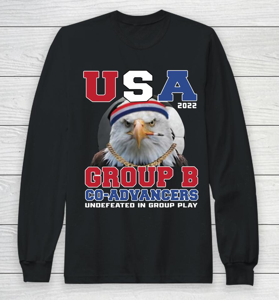 Undefeated Usa 2022 Group Co-Advancers Black Barstool Sports Long Sleeve T-Shirt