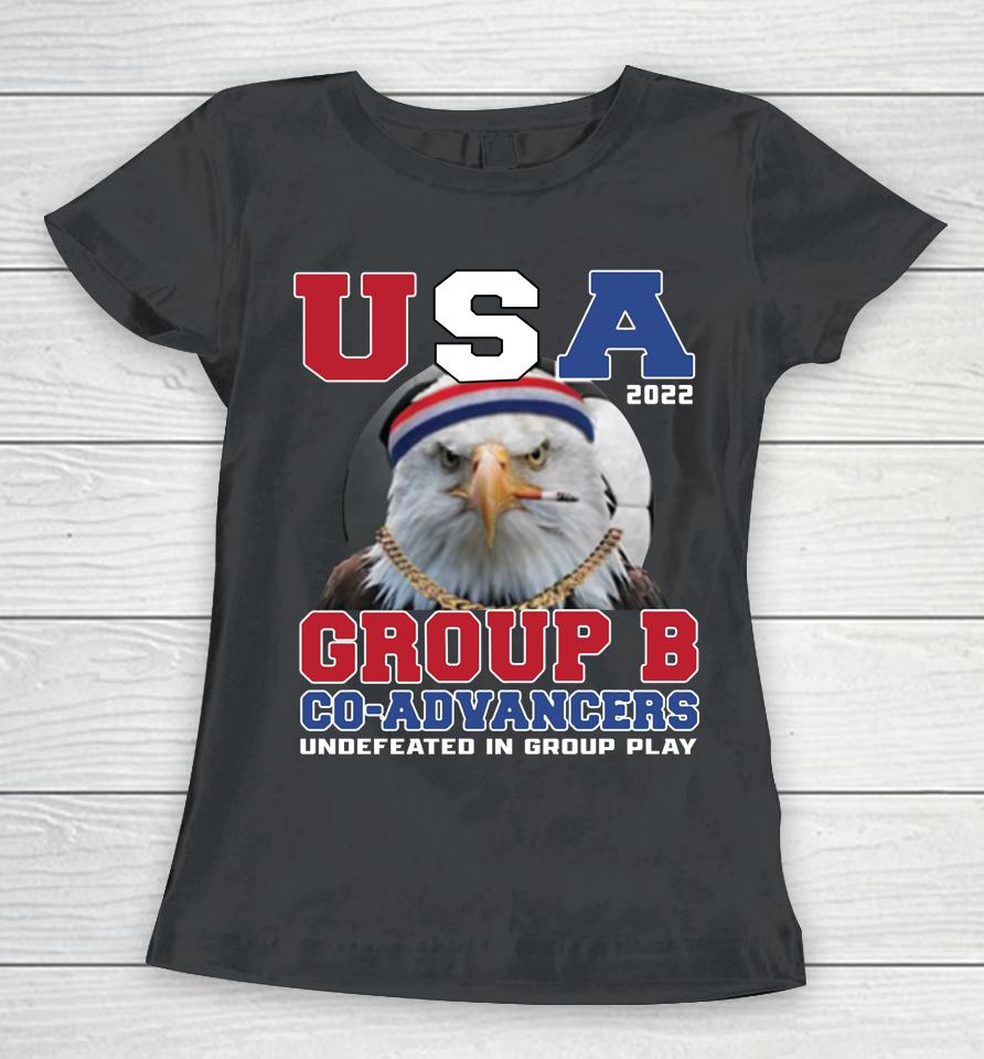 Undefeated Usa 2022 Group Co-Advancers Black Barstool Sports Women T-Shirt