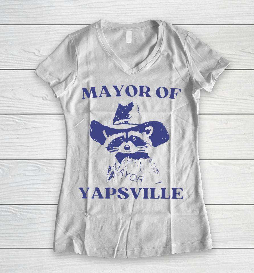 Unethicalthreads Store Mayor Of Yapsville Women V-Neck T-Shirt
