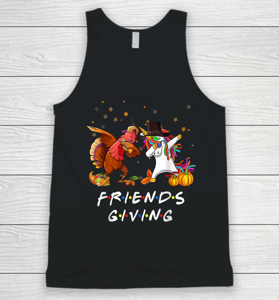 Unicorn &Amp; Dabbing Turkey Friendsgiving Thanksgiving Unisex Tank Top