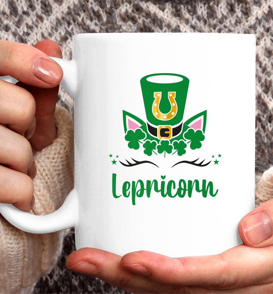 Unicorn Face Lepricorn Girls St Patrick's Day Coffee Mug