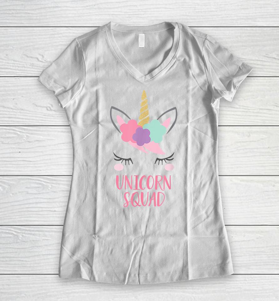 Unicorn Squad Women V-Neck T-Shirt