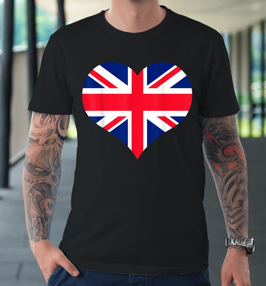 Union Jack British Flag Heart British Isles Premium T-Shirt