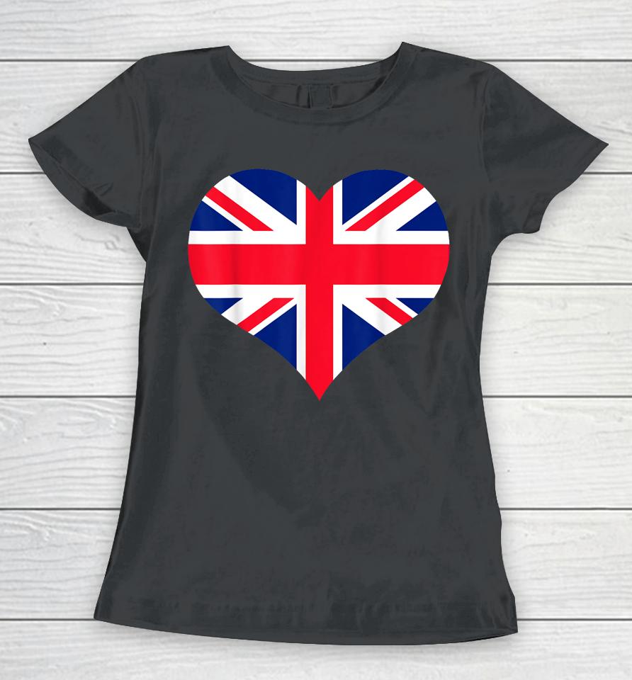 Union Jack British Flag Heart British Isles Women T-Shirt