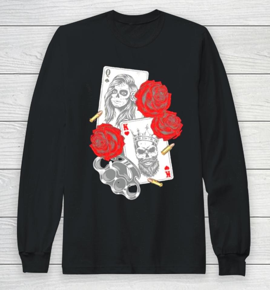 Unique Gangsta Concept Playing Card Long Sleeve T-Shirt