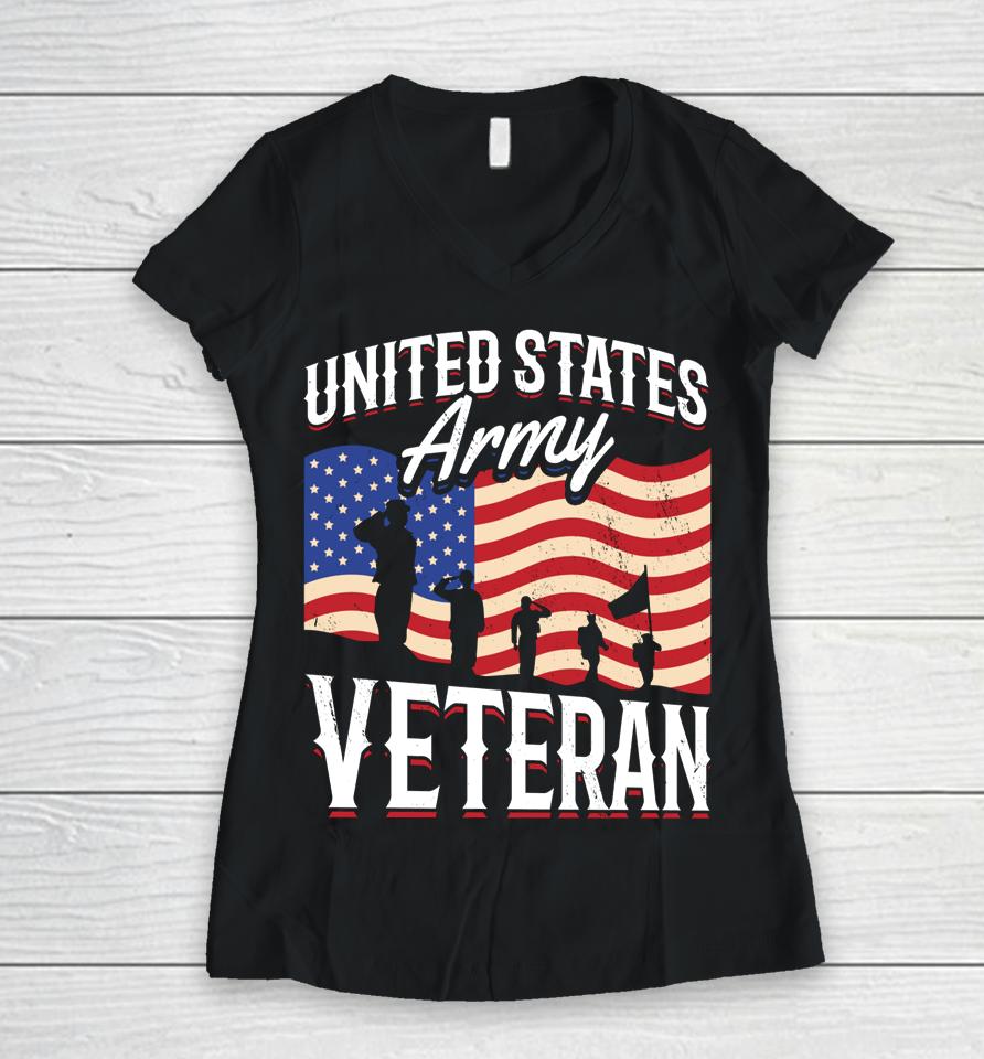 United States Army Veteran Veterans Day Women V-Neck T-Shirt