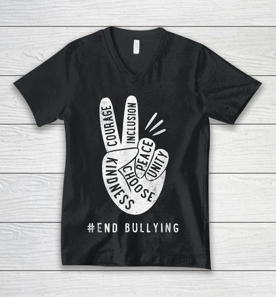 Unity Day Be Kind For Women Anti Bullying Orange Unisex V-Neck T-Shirt
