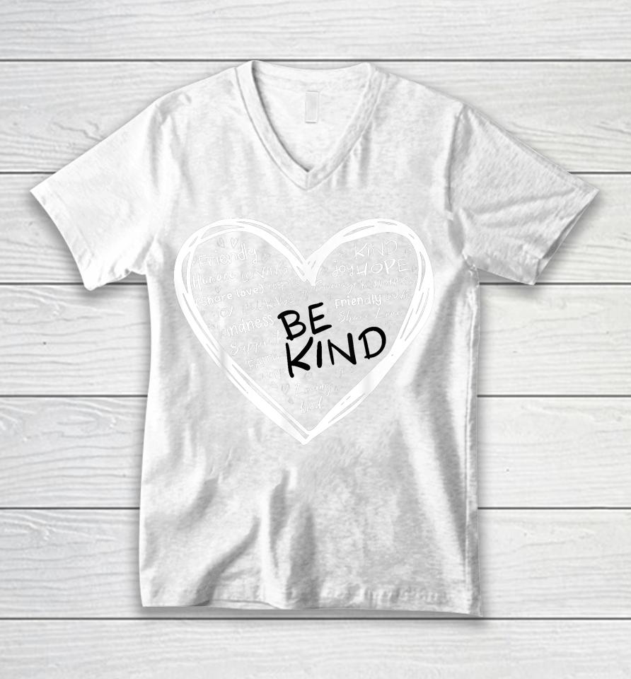 Unity Day Orange Heart Be Kind Anti Bullying Kindness Unisex V-Neck T-Shirt