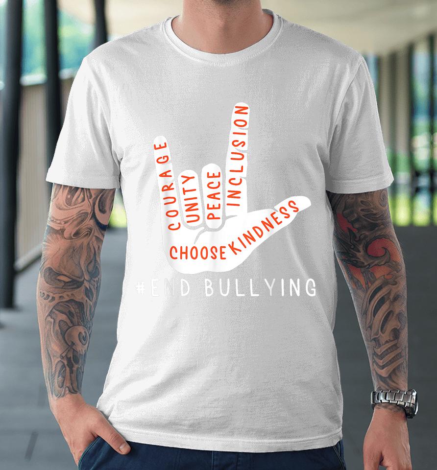 Unity Day Orange Kids 2023 Anti Bullying Love Sign Language Premium T-Shirt