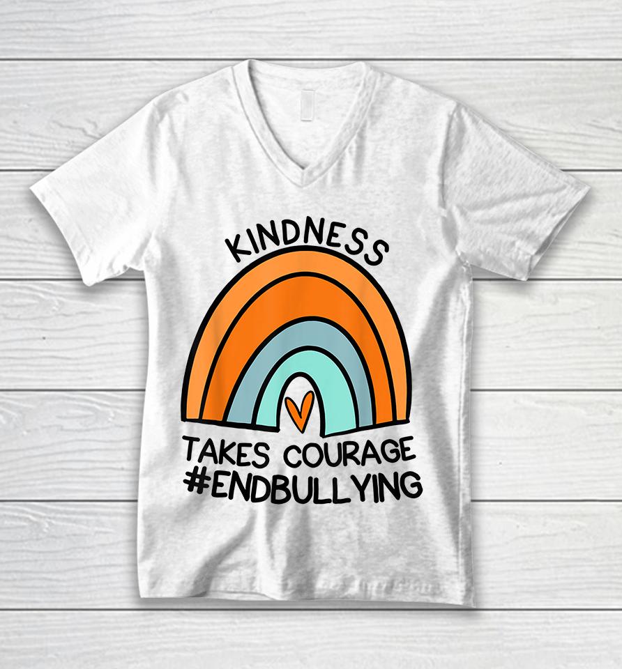 Unity Day Orange Tee Kindness Takes Courage End Bullying Unisex V-Neck T-Shirt